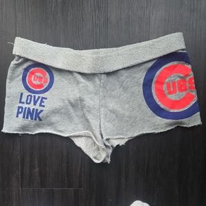 PINK Victoria's Secret Gray Shorts with Red and Blue Accents